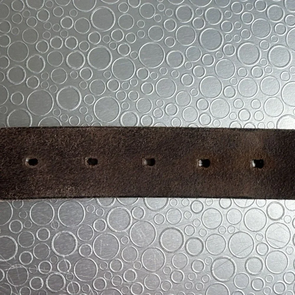 VTG County Seat Womens Brown Leather Belt L Western Whipstitch Brass Buckle